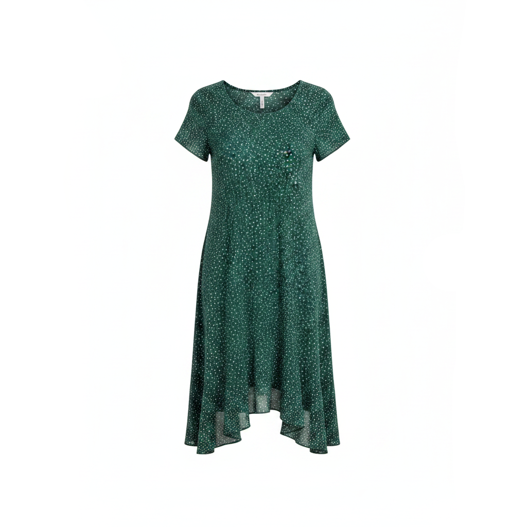 Vanity | Women's Short-Sleeved Mini Dress Radiant Emerald Green & Sc KENITAN Vanity | Women's Short-Sleeved Mini Dress Radiant Emerald Green & Sc KENITAN