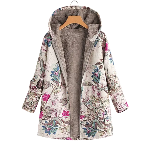Inspire | Women's Jacket | Hooded Floral Print White