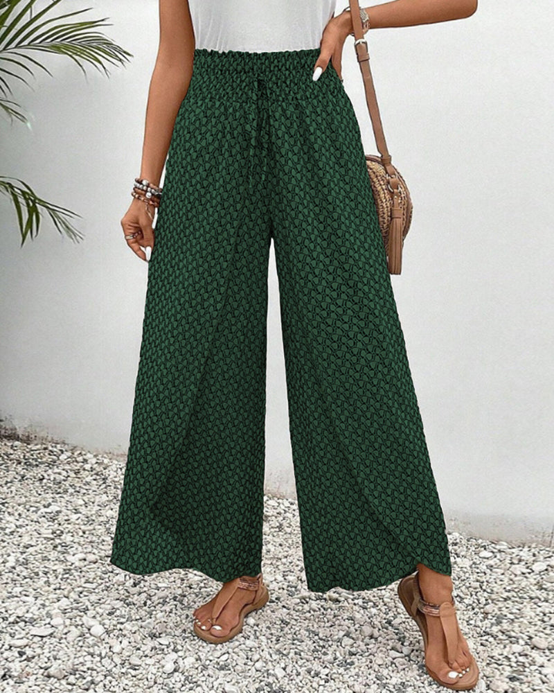 Luna | Women’s Smocked Waist Palazzo Trousers