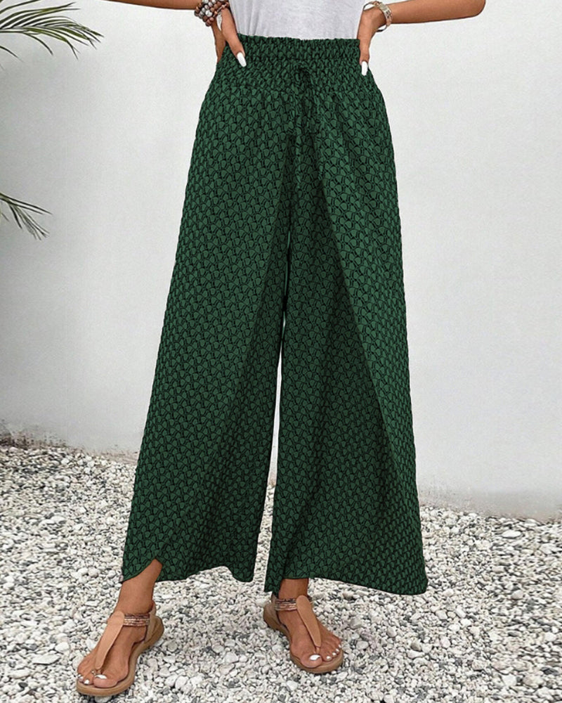 Luna | Women’s Smocked Waist Palazzo Trousers