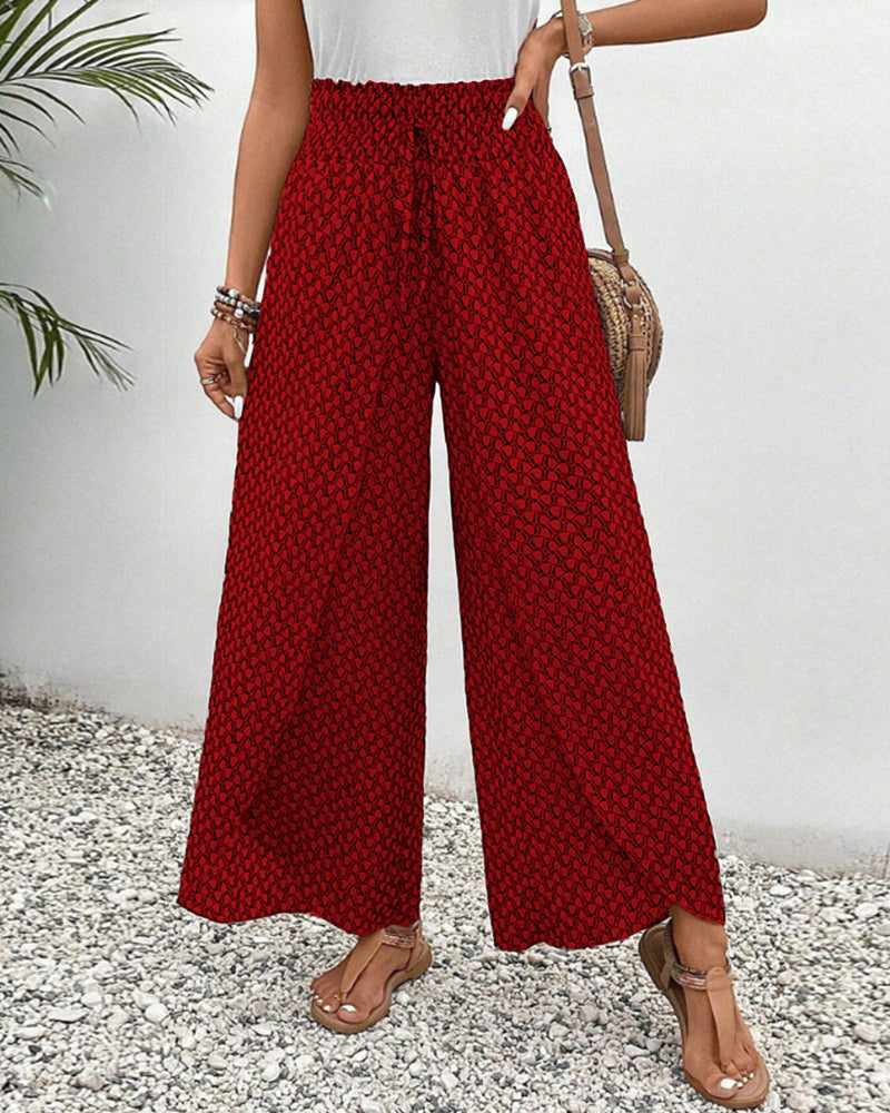 Luna | Women’s Smocked Waist Palazzo Trousers