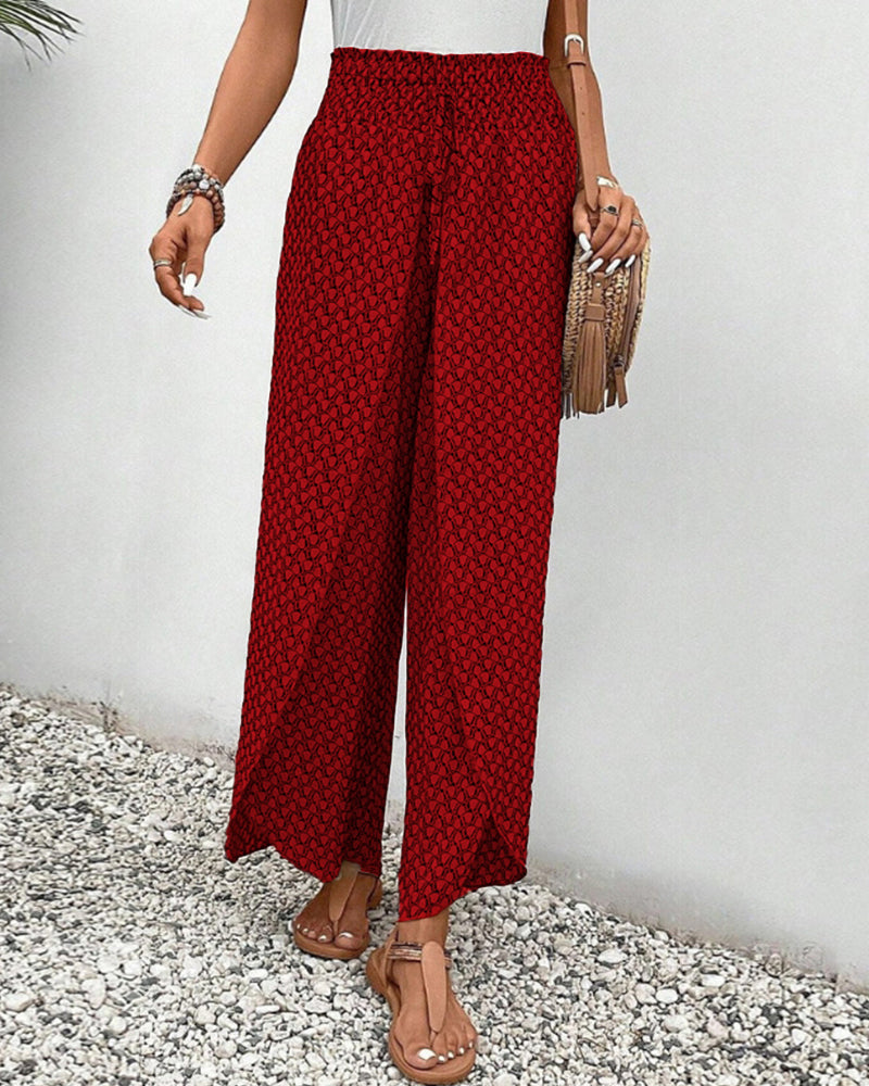 Luna | Women’s Smocked Waist Palazzo Trousers