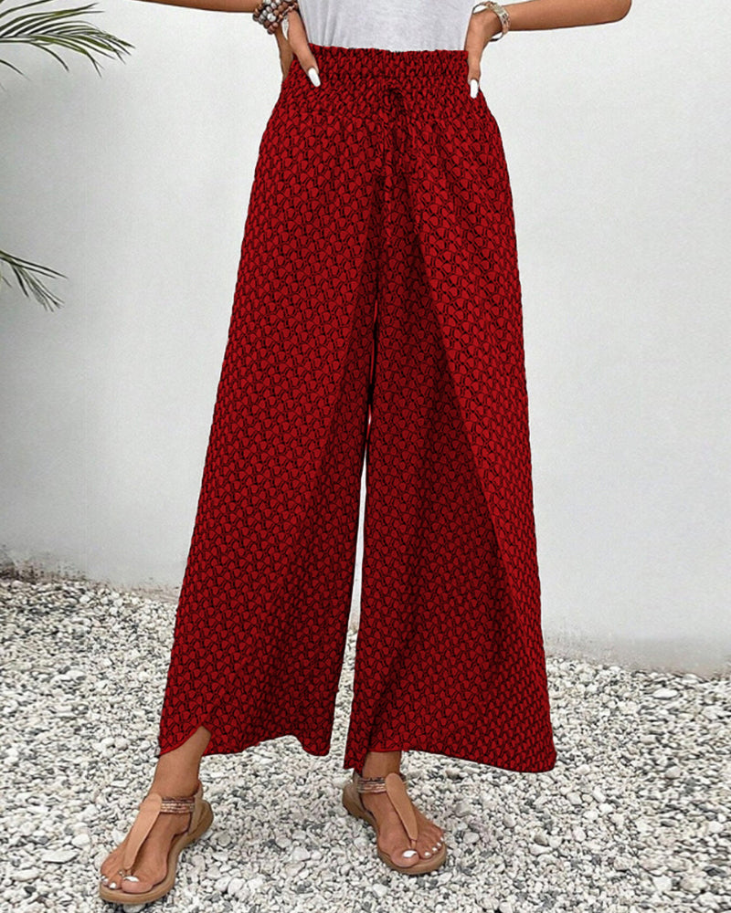 Luna | Women’s Smocked Waist Palazzo Trousers