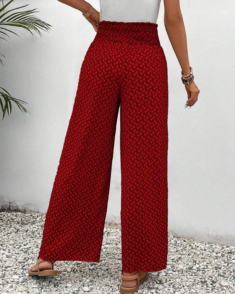 Luna | Women’s Smocked Waist Palazzo Trousers