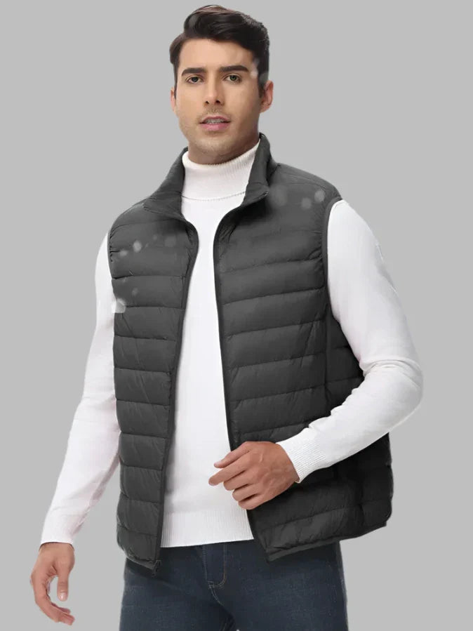 Grayson | Men's Lightweight Quilted Vest - Insulated Zip-Up Bodywarmer & Puffer Gilet Armee grün