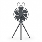 10000mAh Camping Fan – Rechargeable Portable Tripod Fan with LED Ring Light, Power Bank & Air Circulator for Tent, Desk & Outdoor