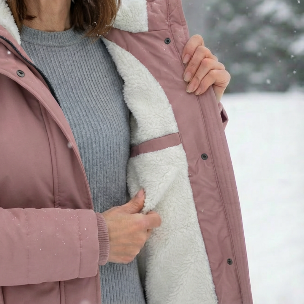 Luna | Women's Quilted Winter Coat - Warm Padded Puffer & Longline Hooded Parka