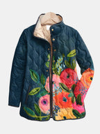 Umami | Women's Floral Jacket - Multicolor Botanical Print Lightweight Bomber & Blazer Multicolor