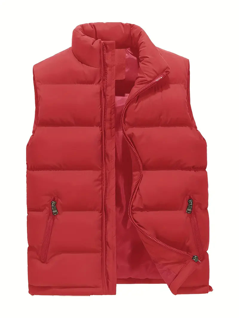 Anthony | Men's Quilted Body Warmer Vest with Zip Pockets - Black Insulated Gilet & Puffer Vest Red