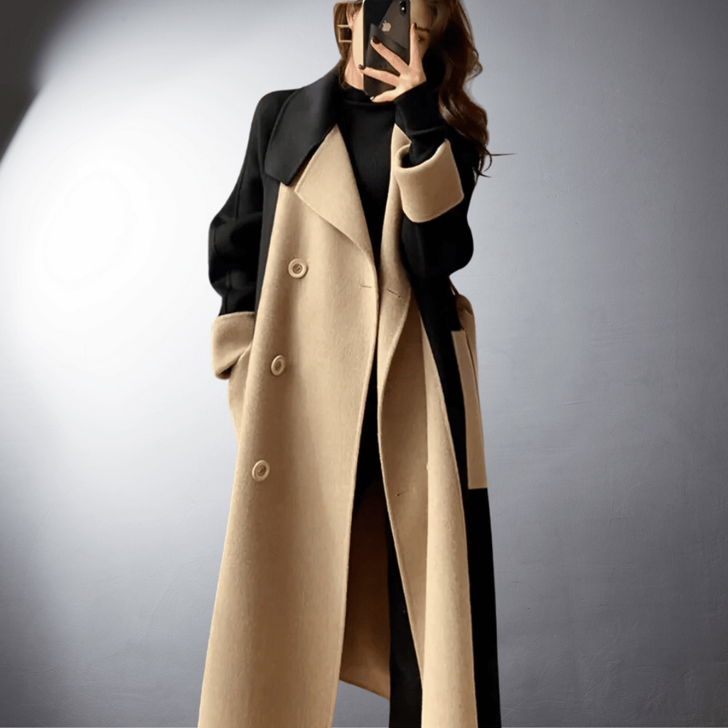 Bersh | Two-Tone Coat with Straight Cut for Women | Ideal for Winter