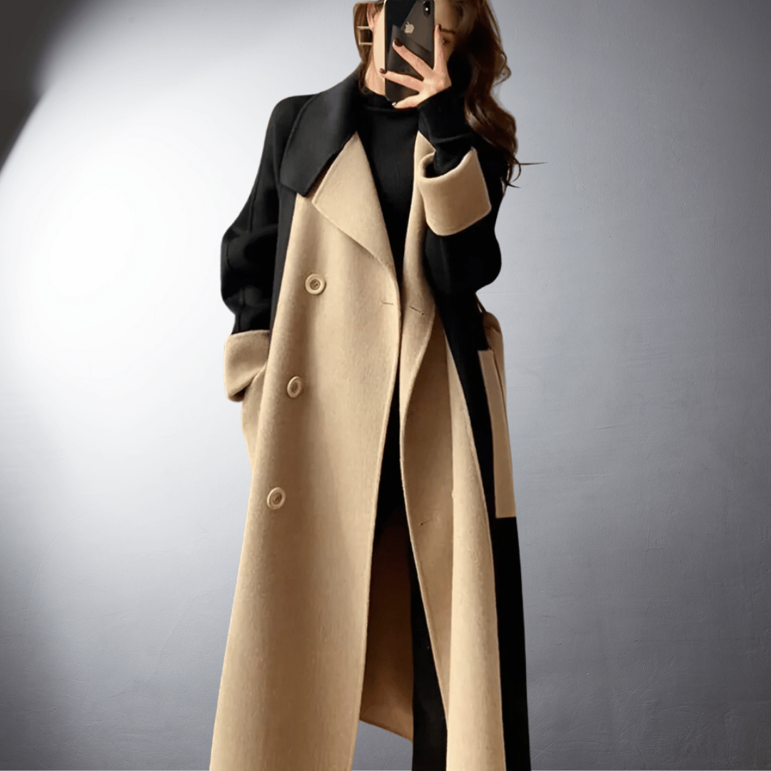 Bersh | Two-Tone Coat with Straight Cut for Women | Ideal for Winter