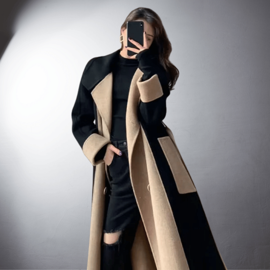 Bersh | Two-Tone Coat with Straight Cut for Women | Ideal for Winter