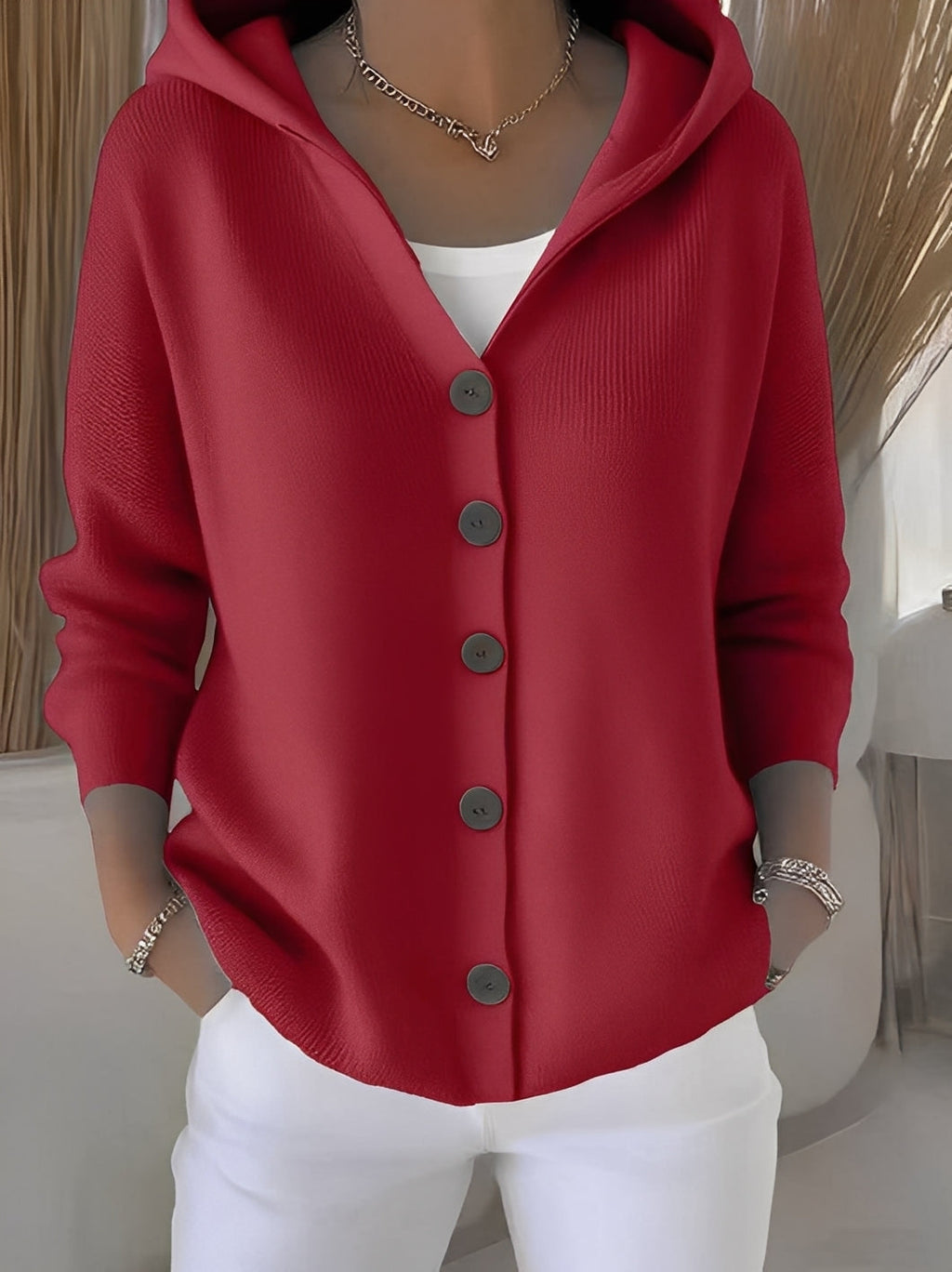 Bersh | Cozy Long-Sleeve Hooded Jacket for Women Red