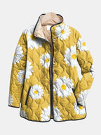 Mechi | Women’s Jacket | Floral Daisy Quilt Design Yellow