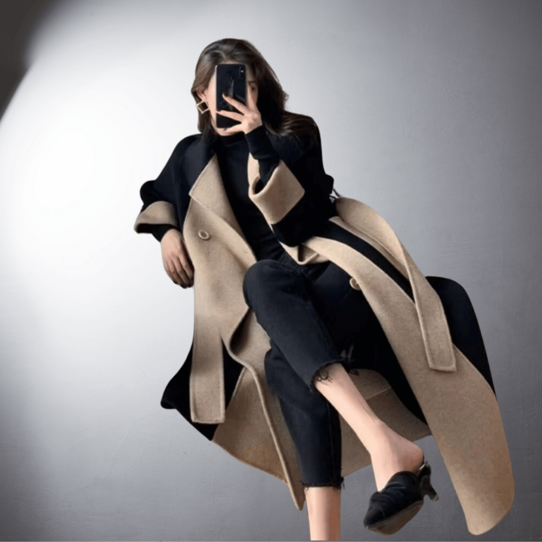 Bersh | Two-Tone Coat with Straight Cut for Women | Ideal for Winter