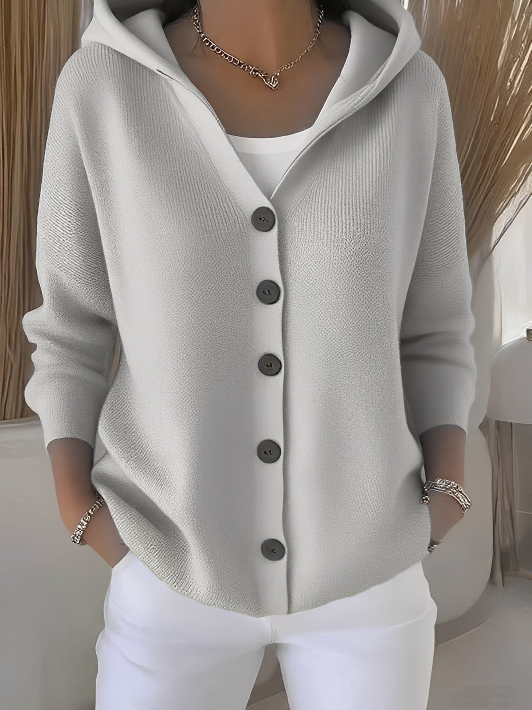 Bersh | Cozy Long-Sleeve Hooded Jacket for Women Grey