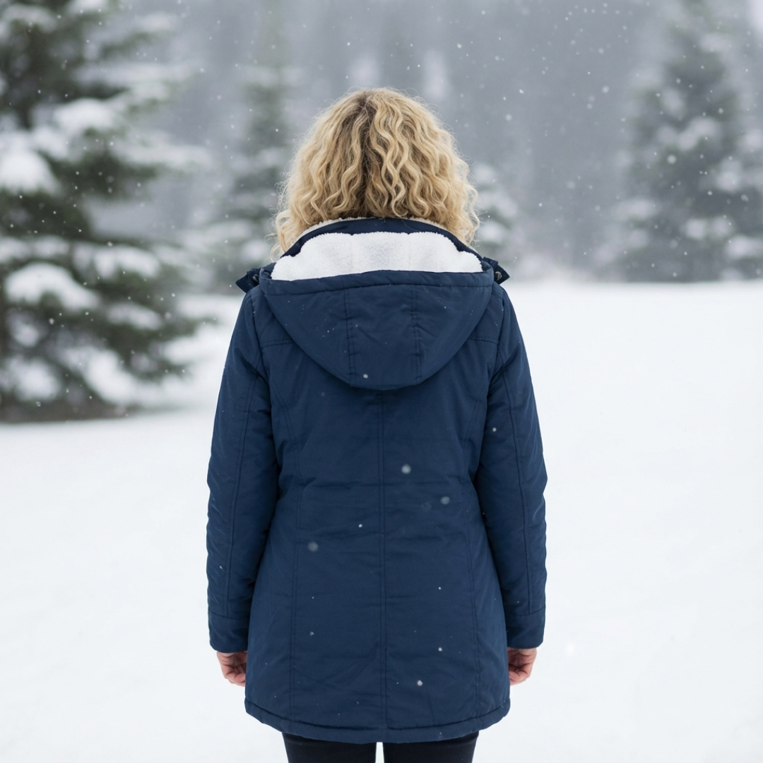 Luna | Women's Quilted Winter Coat - Warm Padded Puffer & Longline Hooded Parka