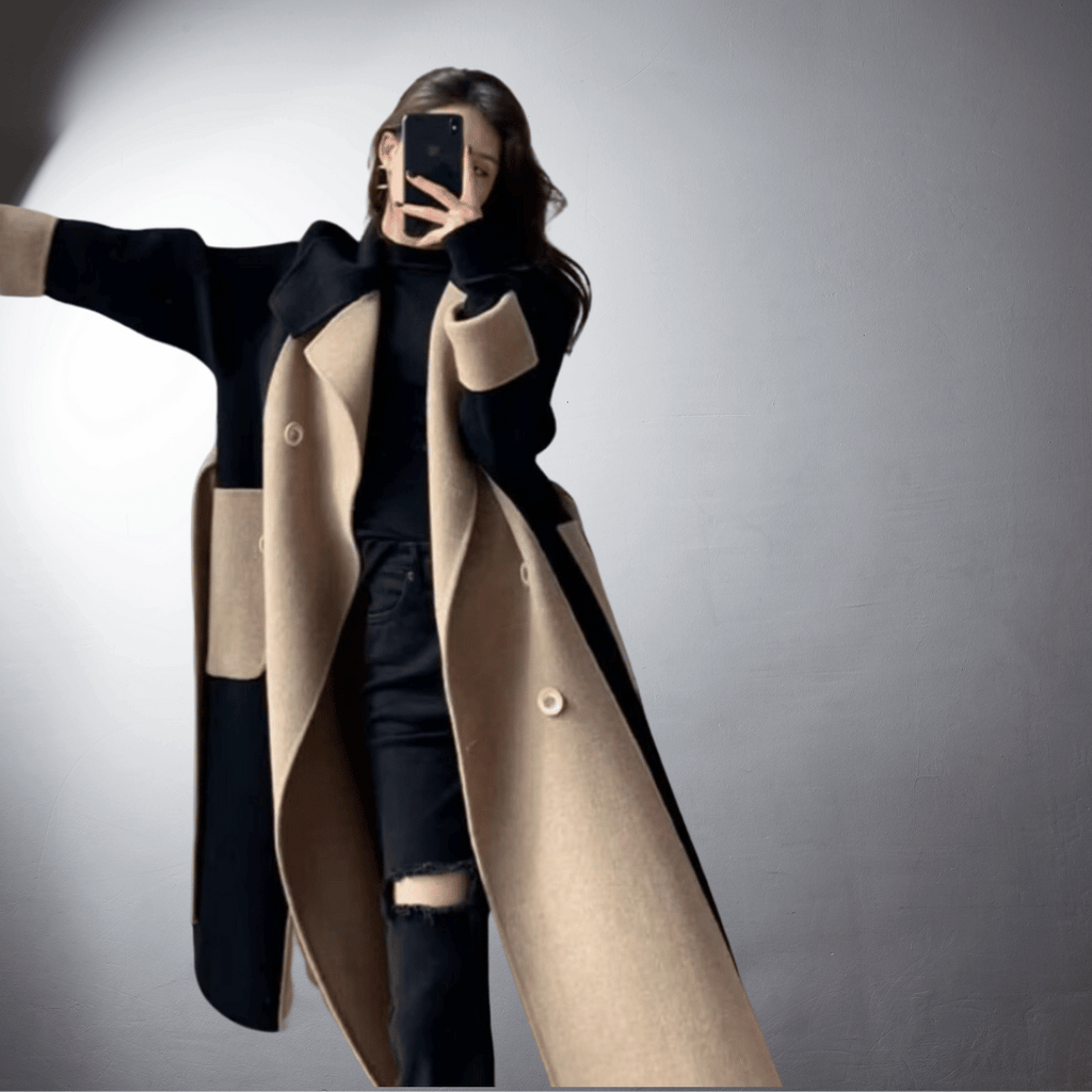 Bersh | Two-Tone Coat with Straight Cut for Women | Ideal for Winter