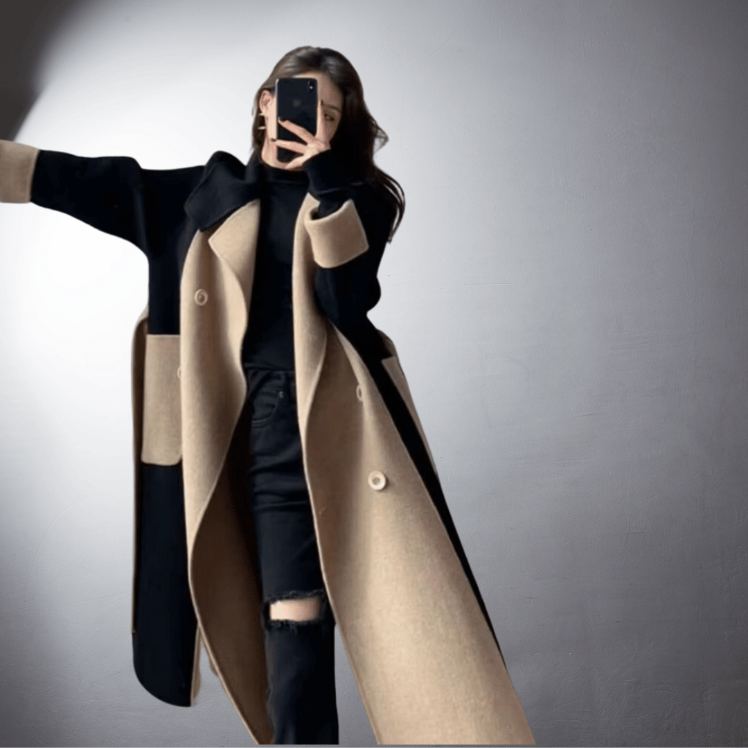 Bersh | Two-Tone Coat with Straight Cut for Women | Ideal for Winter
