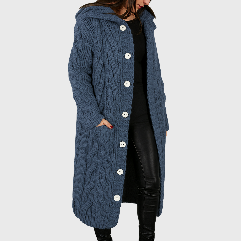 Roque | Women's Cardigan | Longline Length Blue