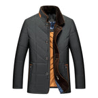 Admire | Men's Quilted Winter Jacket - Warm Padded Puffer with Front Zip & Pockets Black