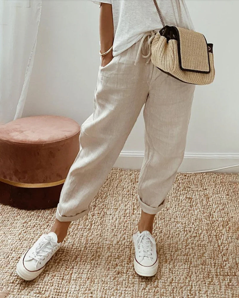 Sephira | Women’s Coastal Tapered Lounge Pants Beige