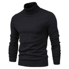 Admire | Men's Mock Neck Turtleneck Sweater - Soft Knit Pullover Black