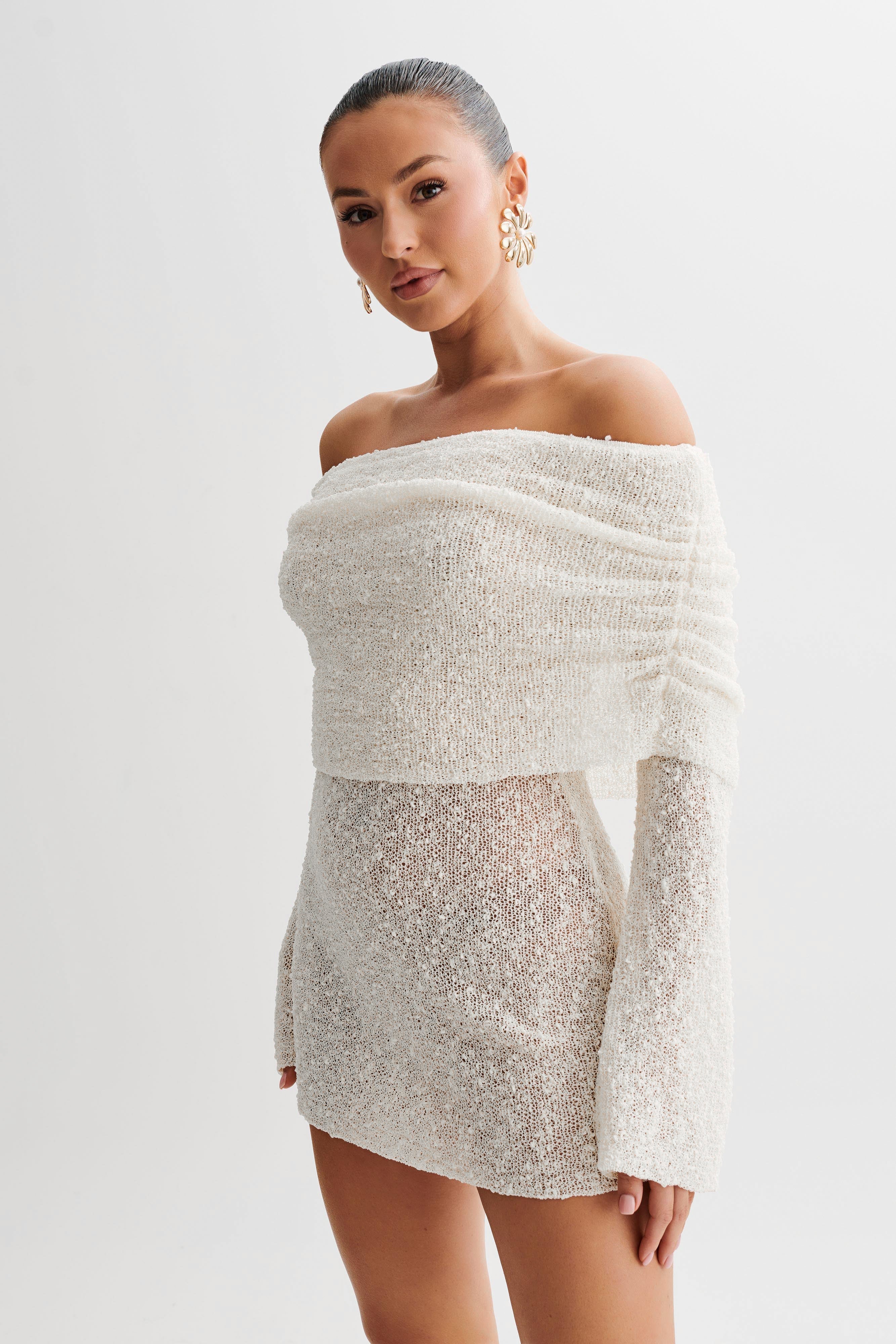Zahara | Women’s Off Shoulder Knit Mini Dress