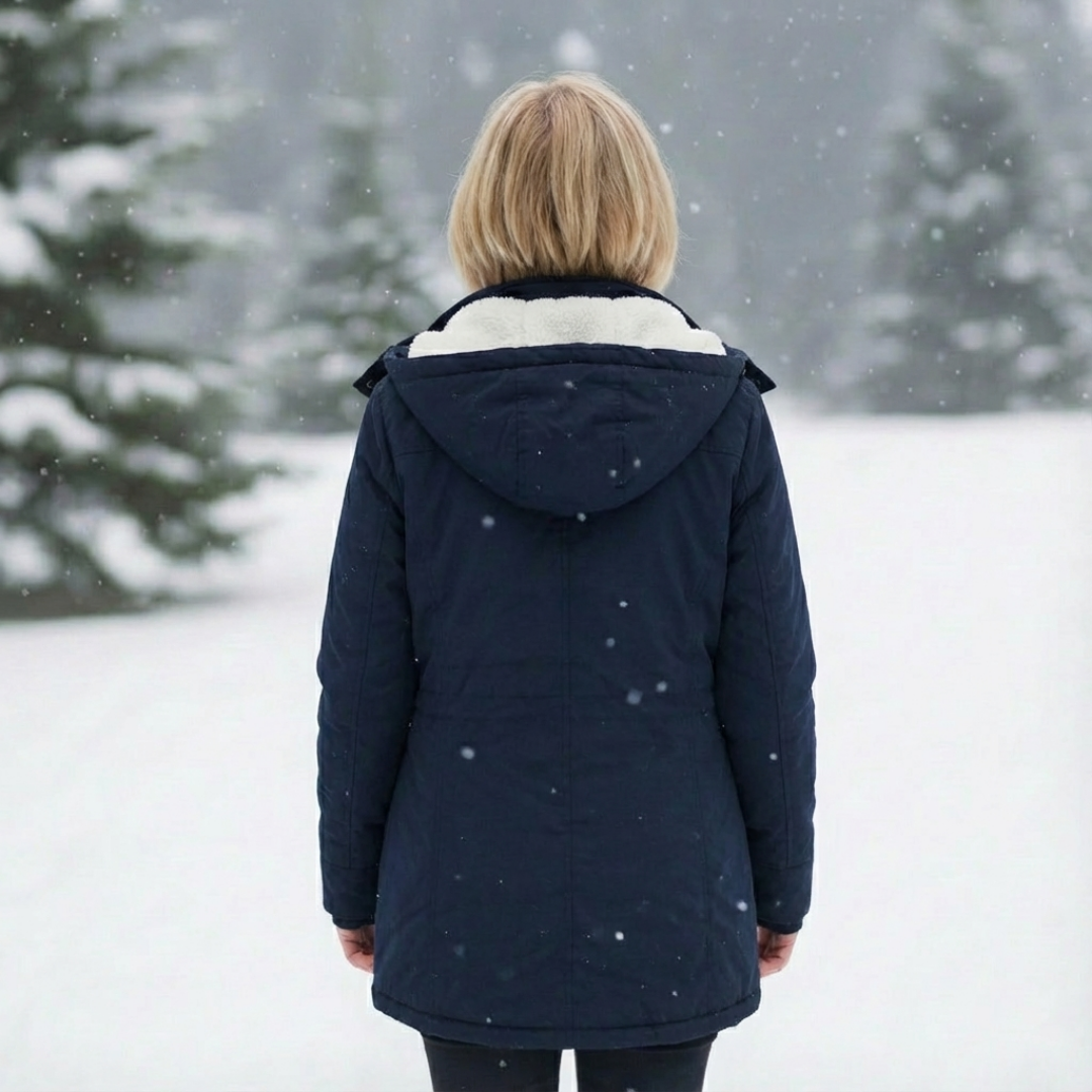 Luna | Women's Quilted Winter Coat - Warm Padded Puffer & Longline Hooded Parka