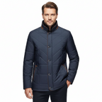 Admire | Men's Quilted Winter Jacket - Warm Padded Puffer with Front Zip & Pockets