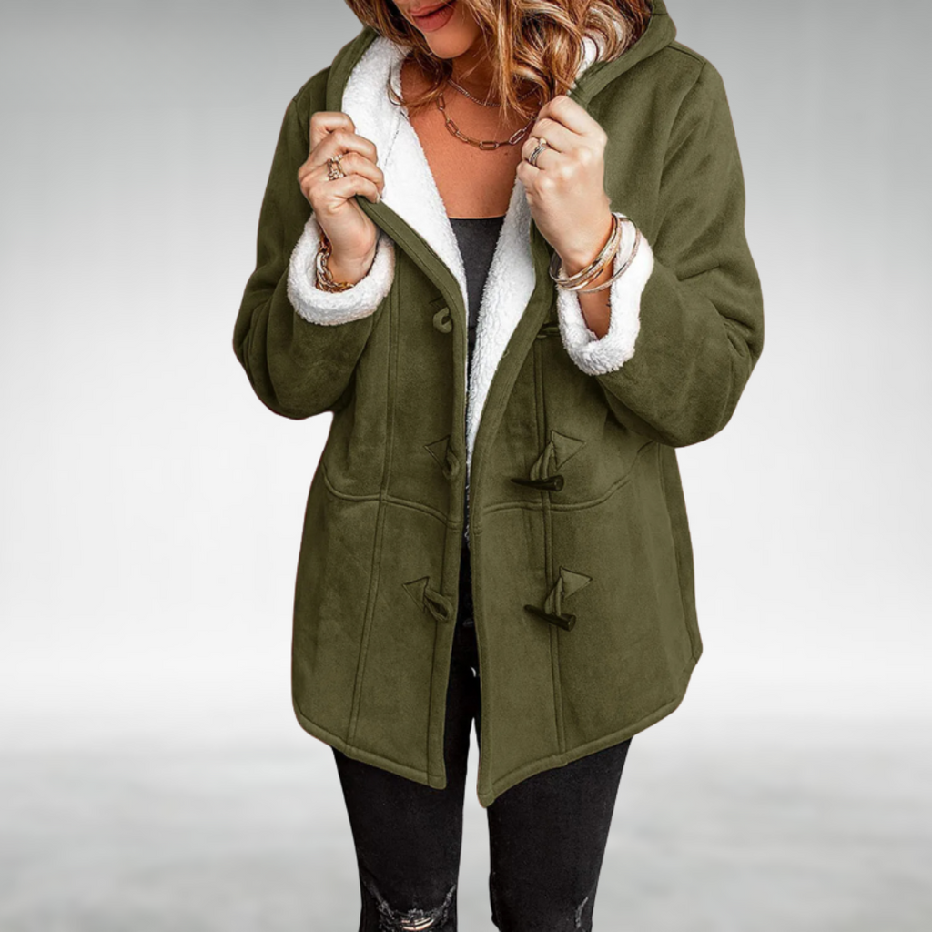 Dôre | Women's Fleece-Lined Winter Coat - Warm Thermal Long Parka & Puffer Jacket Green