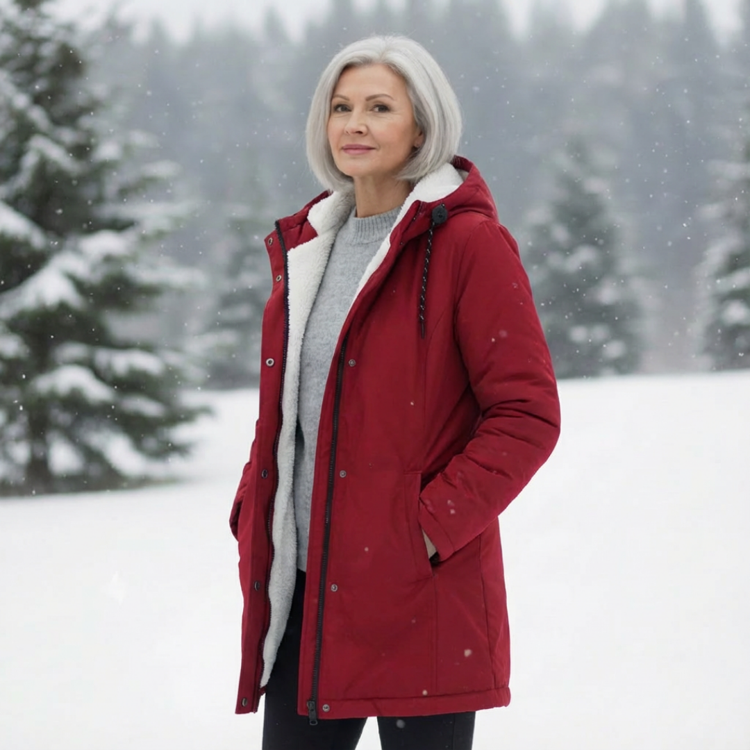 Luna | Women's Quilted Winter Coat - Warm Padded Puffer & Longline Hooded Parka
