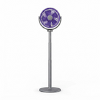 3-in-1 Air Circulator Pedestal Fan – 5 Speeds, 4 Adjustable Heights, Quiet USB-C Standing Fan for Bedroom, Office & RV Purple