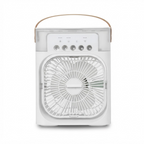 3-in-1 Mini Air Cooler Fan – Portable Humidifier & LED Night Light, USB Desktop Air Conditioner Fan for Home & Office White