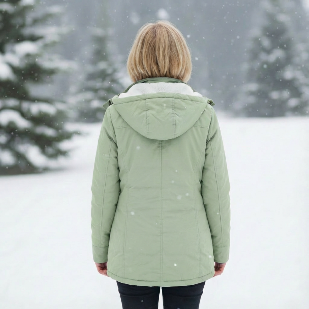 Luna | Women's Quilted Winter Coat - Warm Padded Puffer & Longline Hooded Parka