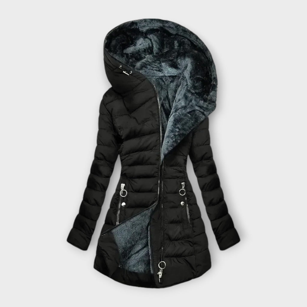 Amore | Women's Comfortable Coat - Warm Lightweight Puffer & Quilted Casual Jacket Black