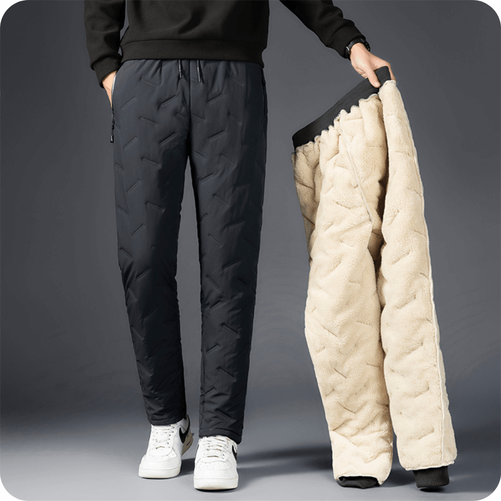 Ranches | Winter-Lined Fleece Pants with Elastic Waist – Warm and Comfortable Grey