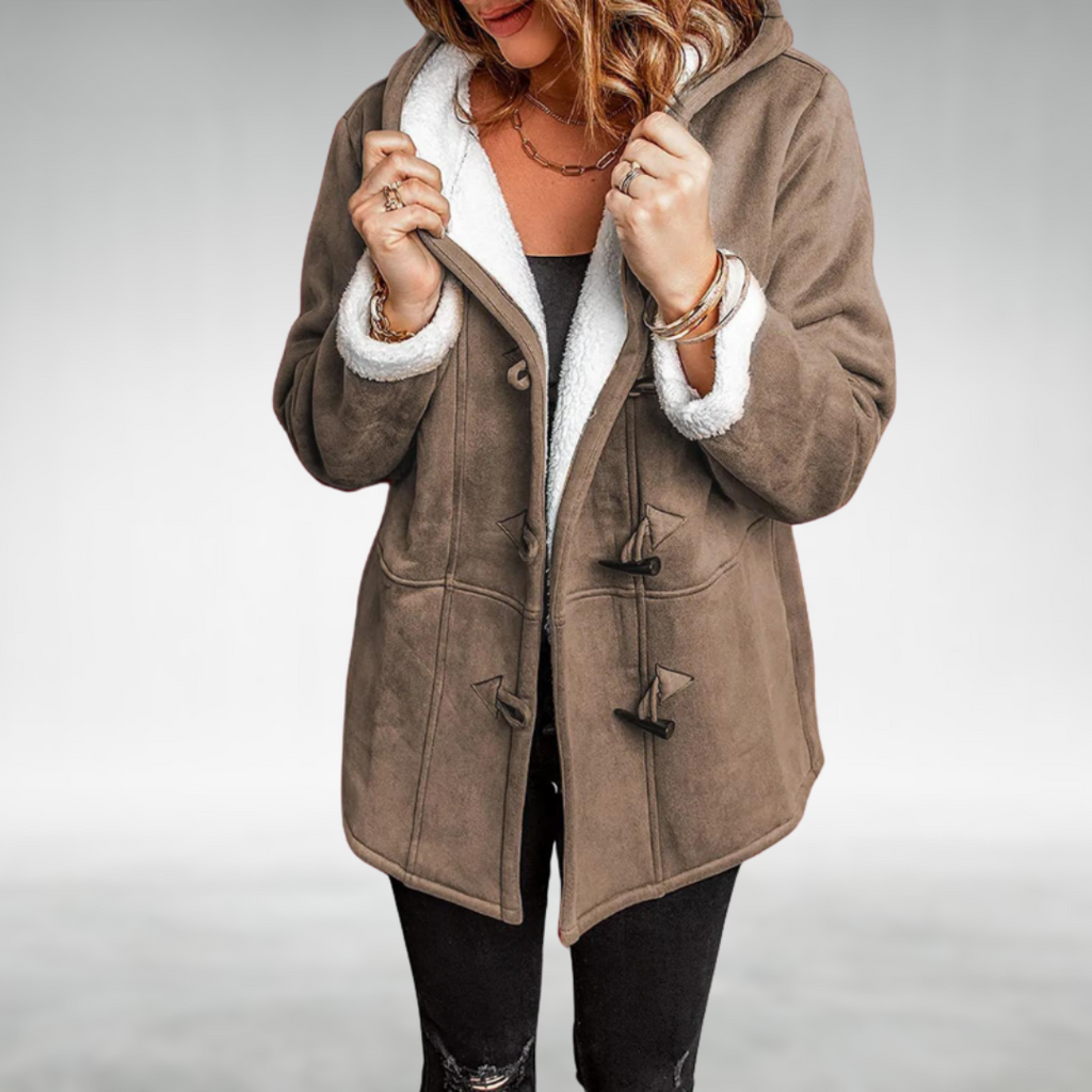 Dôre | Women's Fleece-Lined Winter Coat - Warm Thermal Long Parka & Puffer Jacket Brown (Almost sold out)