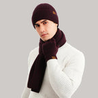Hommes | Men's 3-Piece Winter Accessories Set - Knitted Beanie Hat, Scarf & Touchscreen Gloves