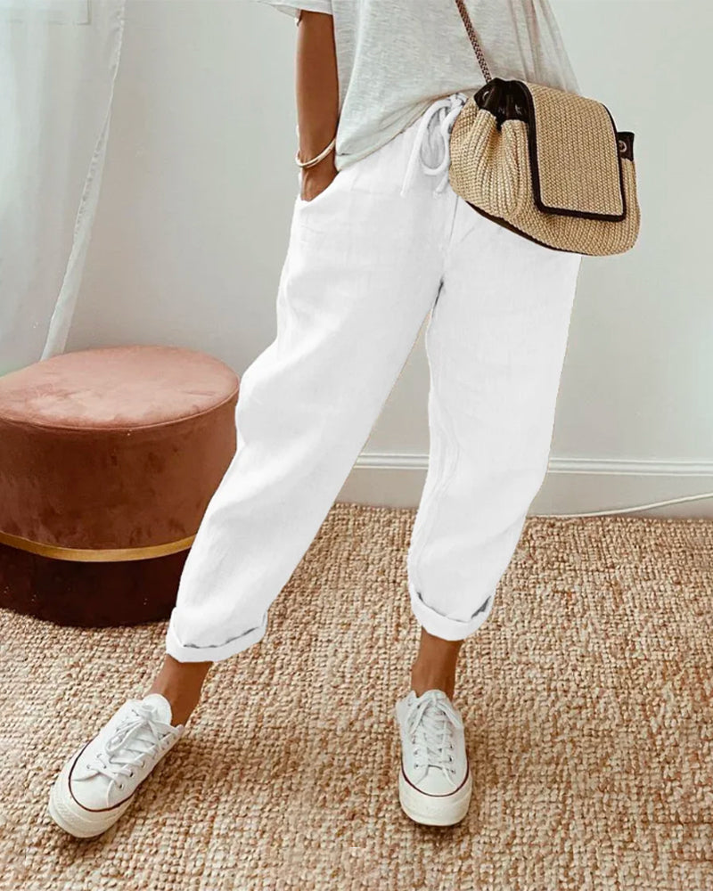 Sephira | Women’s Coastal Tapered Lounge Pants White