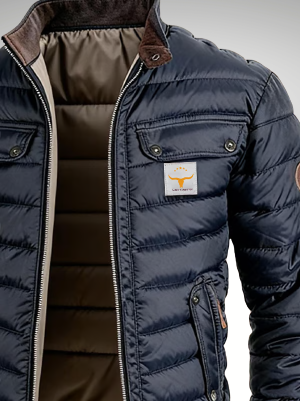 Hermosa | Men's Quilted Jacket with Stand Collar - Lightweight Winter Coat