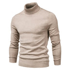 Admire | Men's Mock Neck Turtleneck Sweater - Soft Knit Pullover Earth brown