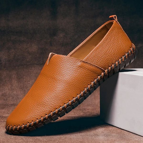 Hommes | Men’s Pebbled-grain Leather Loafers Caramel