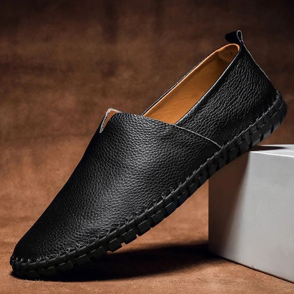 Hommes | Men’s Pebbled-grain Leather Loafers Black