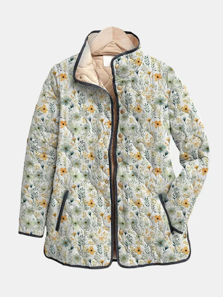 Flōre | Women’s Jacket | Floral Print Quilted Multicolor
