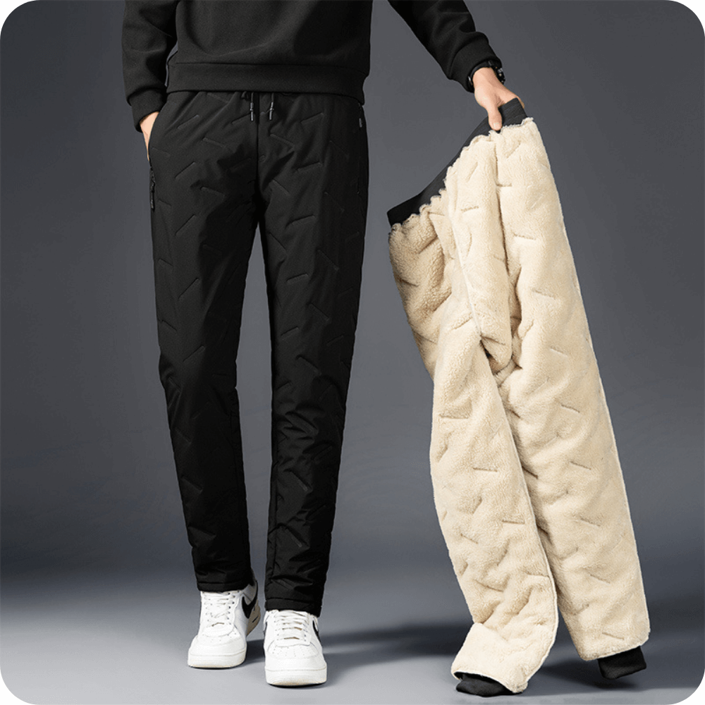Ranches | Winter-Lined Fleece Pants with Elastic Waist – Warm and Comfortable Black