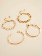 Elora | 4 Piece Deja Bracelet Set – Luxury Designer Jewelry Stack & Slimming Minimalist Wrist Cuff