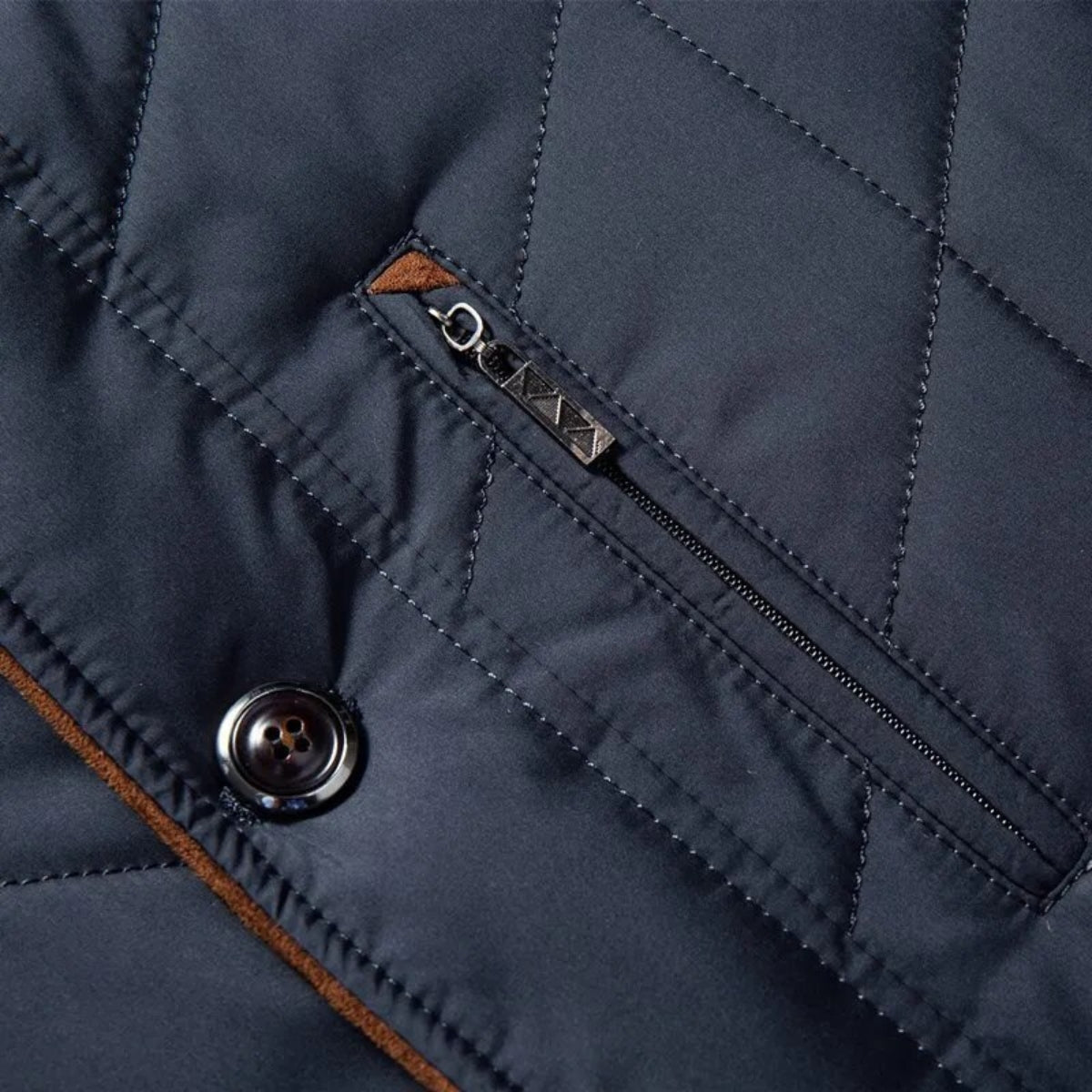 Admire | Men's Quilted Winter Jacket - Warm Padded Puffer with Front Zip & Pockets