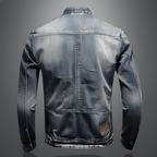 Calico | Men's Retro Denim Jacket - Vintage Washed Trucker Jean Jacket with Flap Pockets