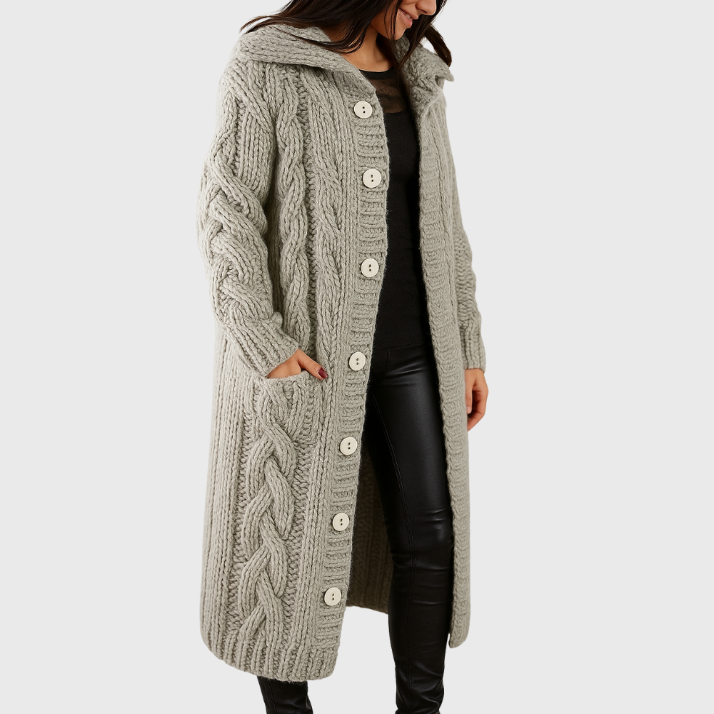 Roque | Women's Cardigan | Longline Length Grey